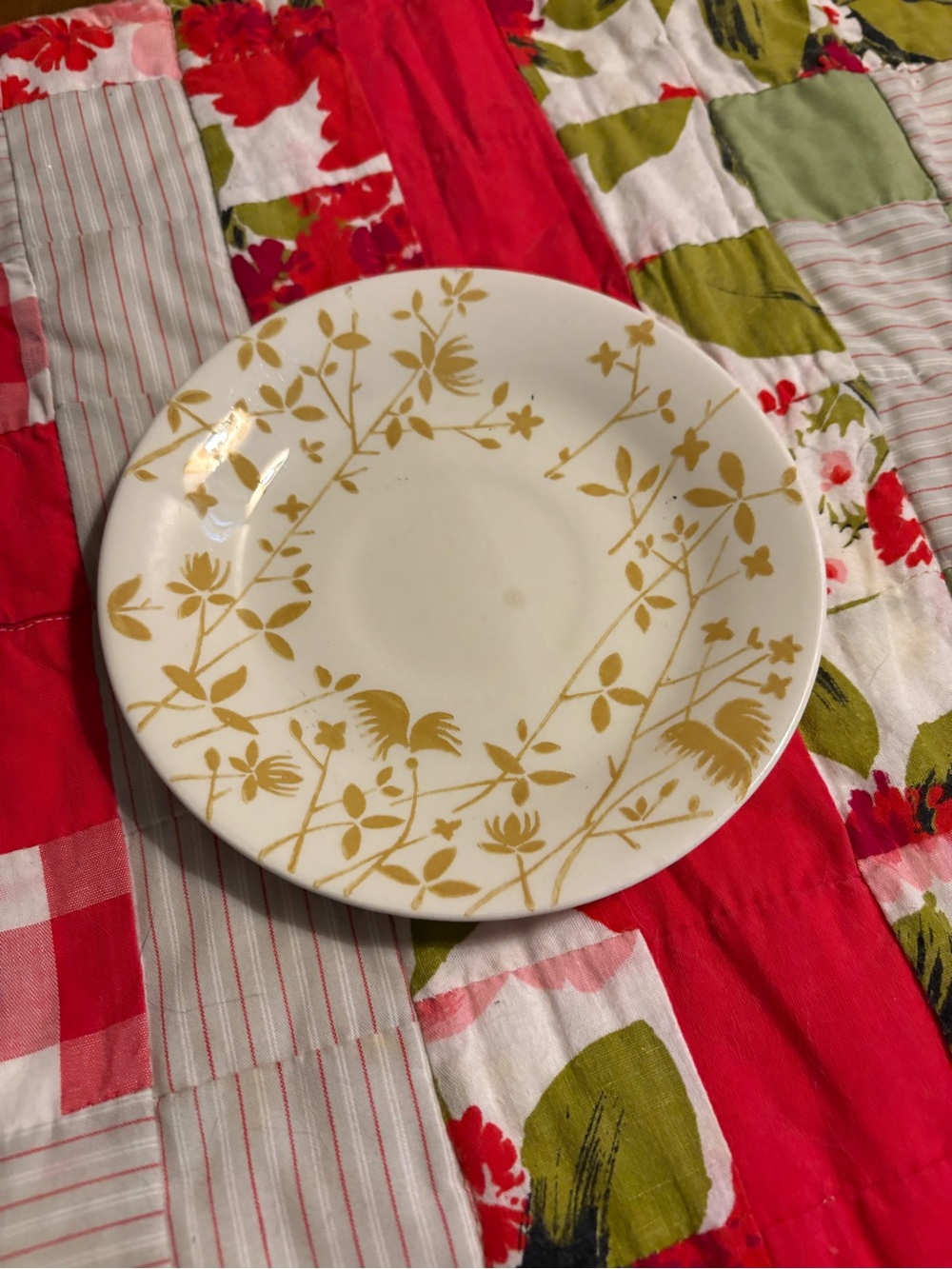 Gold Floral Small Plate - Elegant Home Dining